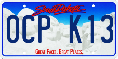 SD license plate 0CPK13