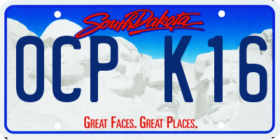 SD license plate 0CPK16