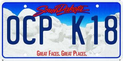 SD license plate 0CPK18