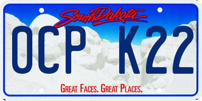 SD license plate 0CPK22