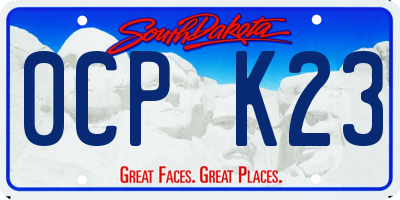 SD license plate 0CPK23