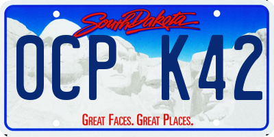 SD license plate 0CPK42