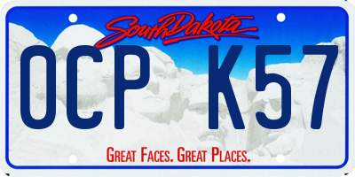 SD license plate 0CPK57