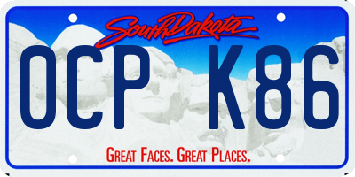 SD license plate 0CPK86