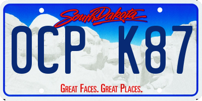 SD license plate 0CPK87