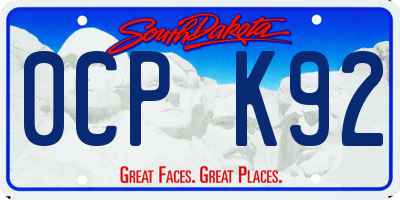 SD license plate 0CPK92