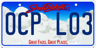 SD license plate 0CPL03