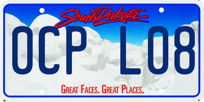 SD license plate 0CPL08