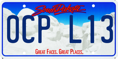SD license plate 0CPL13