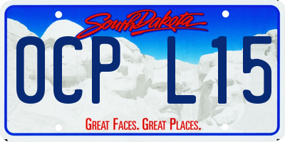 SD license plate 0CPL15