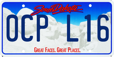 SD license plate 0CPL16