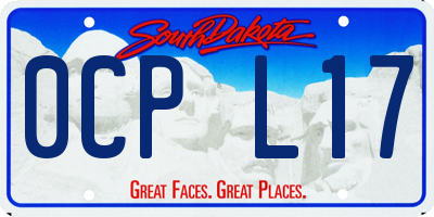 SD license plate 0CPL17