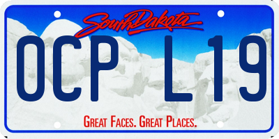SD license plate 0CPL19