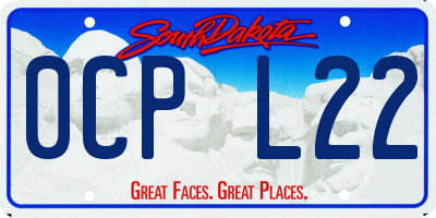 SD license plate 0CPL22