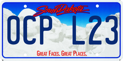 SD license plate 0CPL23