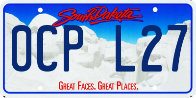 SD license plate 0CPL27