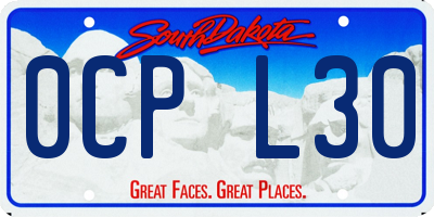 SD license plate 0CPL30