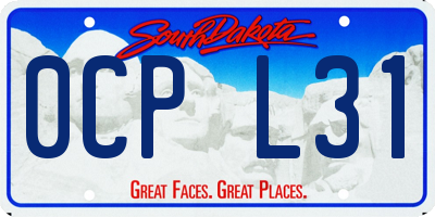 SD license plate 0CPL31