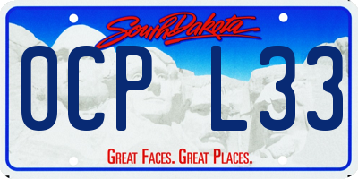 SD license plate 0CPL33