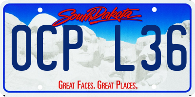 SD license plate 0CPL36