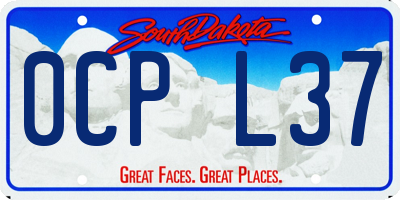 SD license plate 0CPL37