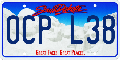 SD license plate 0CPL38