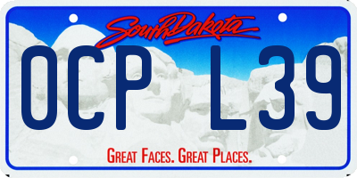SD license plate 0CPL39
