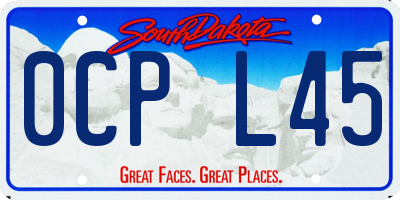 SD license plate 0CPL45