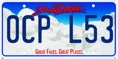 SD license plate 0CPL53
