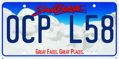 SD license plate 0CPL58