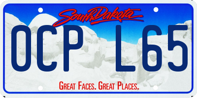 SD license plate 0CPL65
