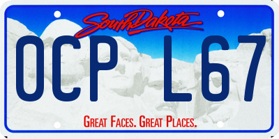 SD license plate 0CPL67