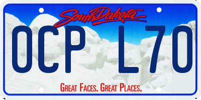 SD license plate 0CPL70