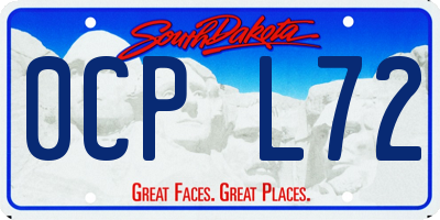 SD license plate 0CPL72