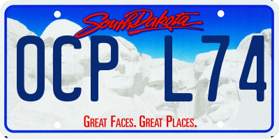 SD license plate 0CPL74