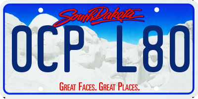 SD license plate 0CPL80