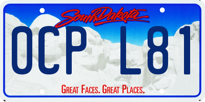 SD license plate 0CPL81