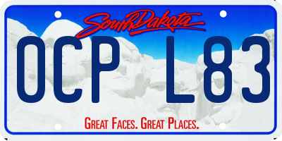 SD license plate 0CPL83