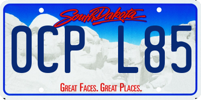 SD license plate 0CPL85