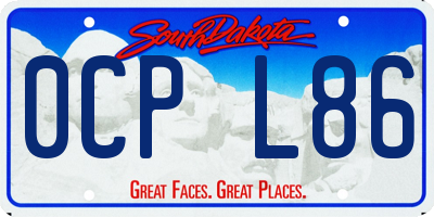 SD license plate 0CPL86