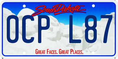 SD license plate 0CPL87