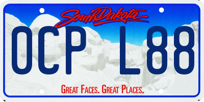 SD license plate 0CPL88