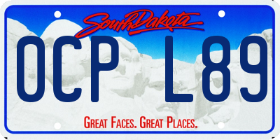 SD license plate 0CPL89