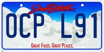 SD license plate 0CPL91