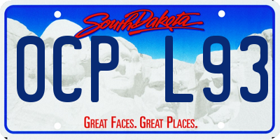 SD license plate 0CPL93