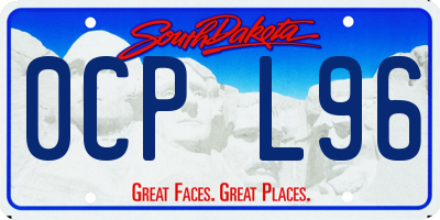 SD license plate 0CPL96