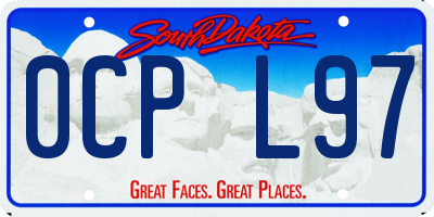 SD license plate 0CPL97