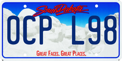 SD license plate 0CPL98