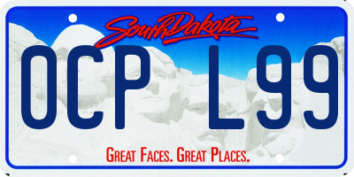 SD license plate 0CPL99