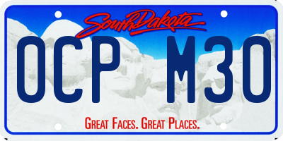 SD license plate 0CPM30